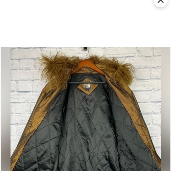 Vintage Greg Bell Bronze  Parachute Coat Lamb Fur Hood - Picture 3 of 8